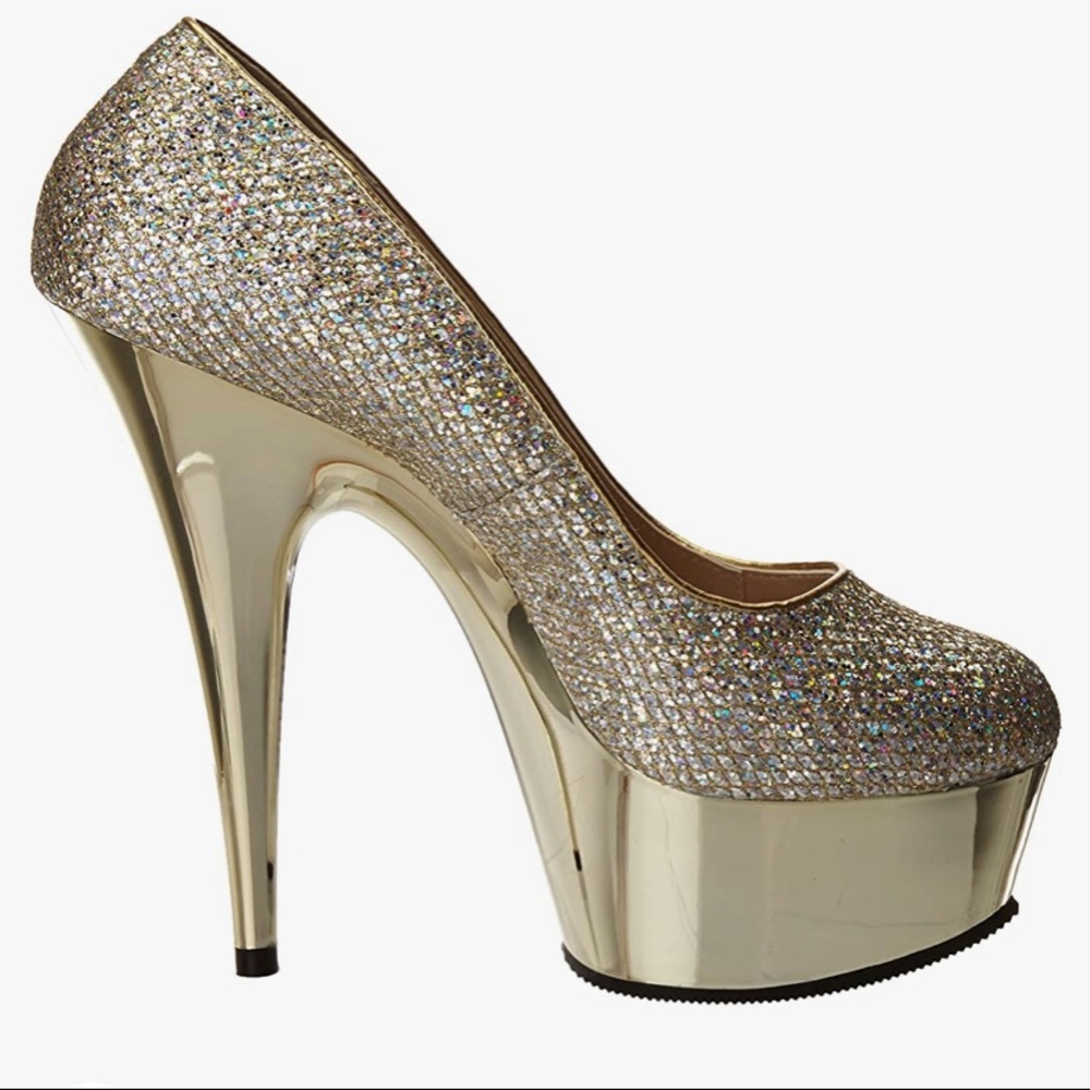 Pleaser Women's Delight-685G/G/M Dress Platform Pump Size 8